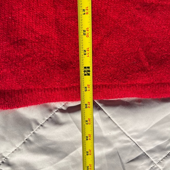 Vintage I B Diffusion Bright Red Christmas Sweater, Silk/Angora blend, Size S - Picture 8 of 15